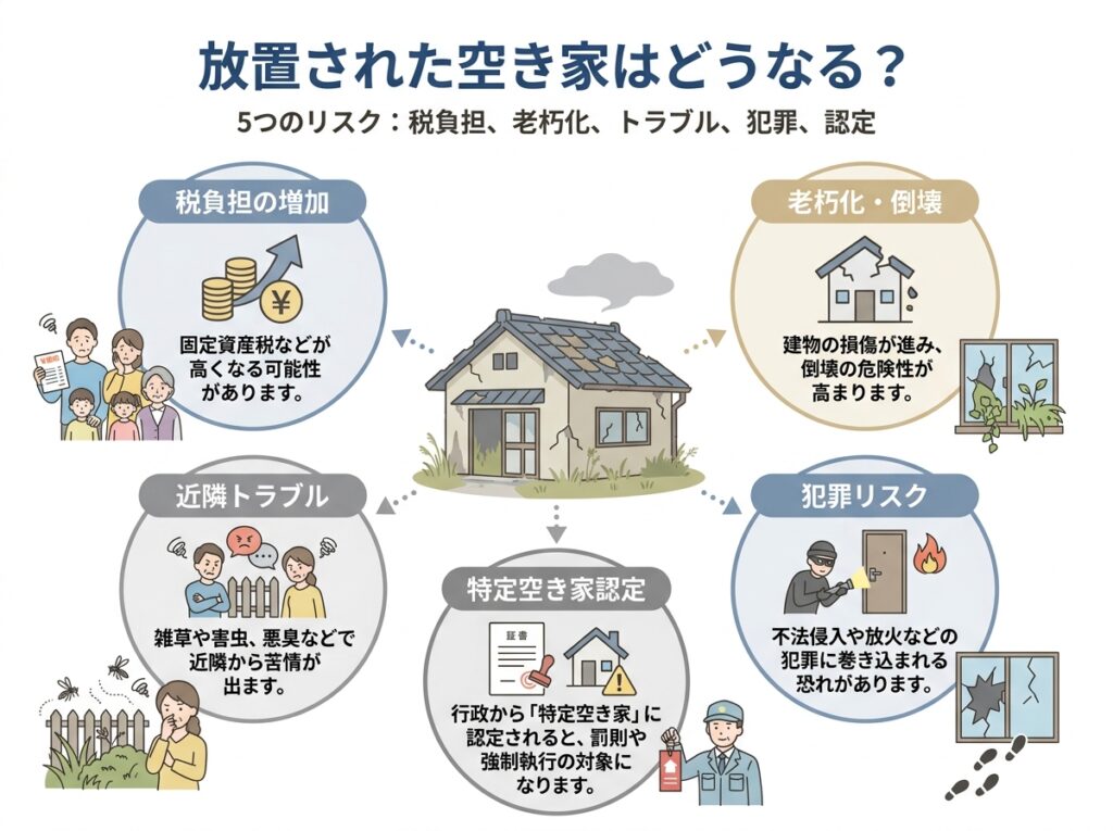 空き家の実家を放置するとどうなる？