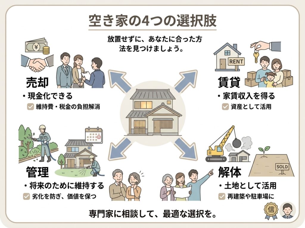 空き家になった実家の3つの選択肢