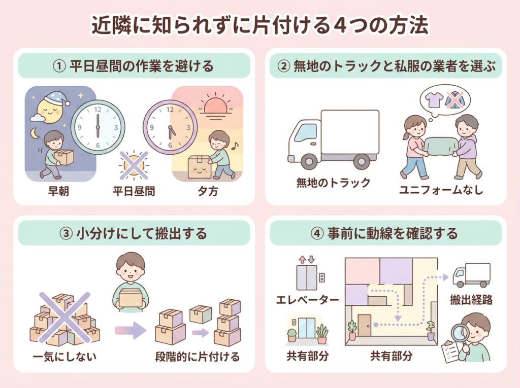 ゴミ屋敷を近所にバレずに片付ける方法