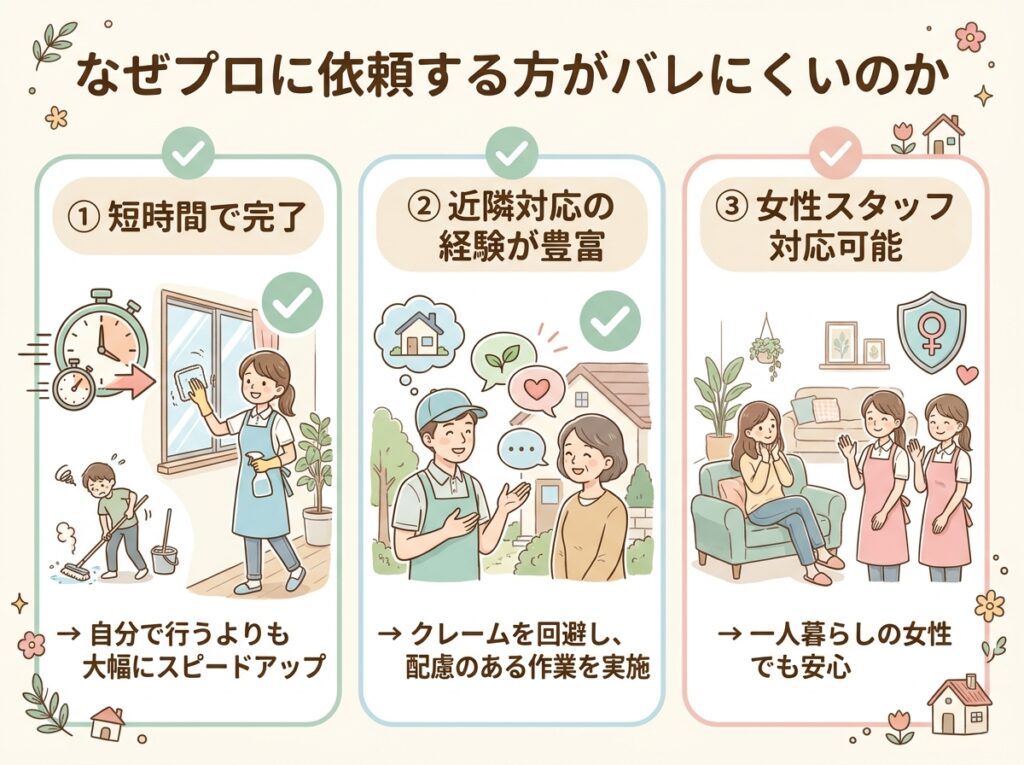 業者に依頼した方がバレにくい理由
