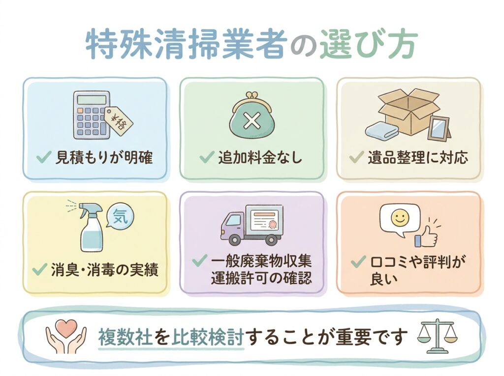 特殊清掃業者の選び方
